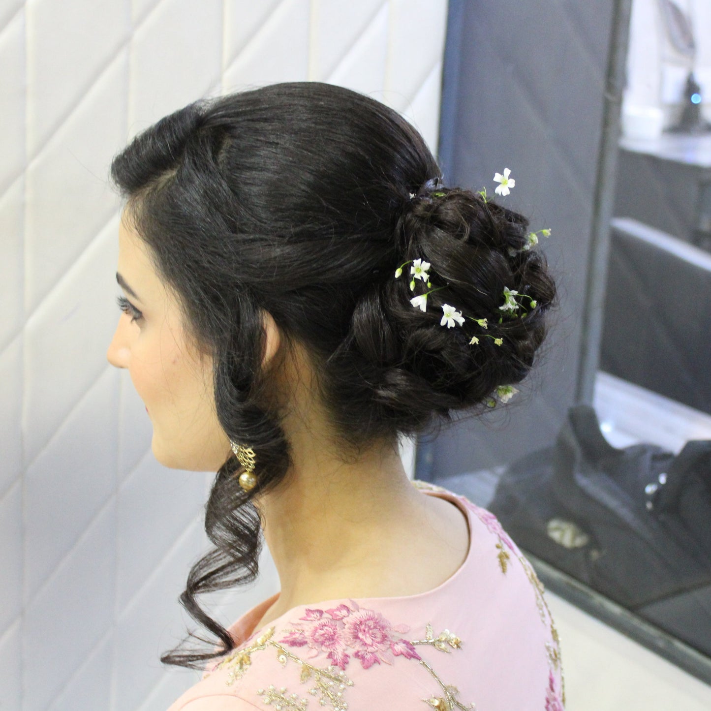 Women party makeup with hairstyle