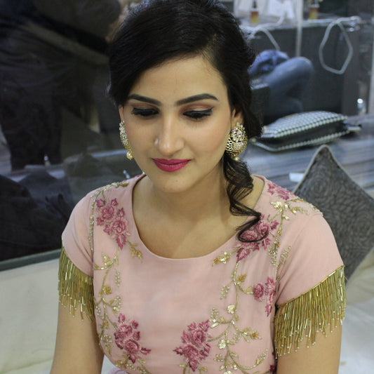 Women party makeup with hairstyle